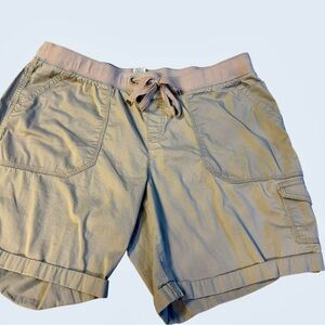 Terra & Sky Khaki Shorts Women’s 1X (16W-18W) Drawstring Elastic Waist